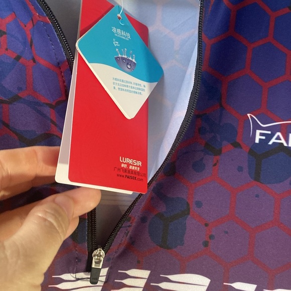 FAISOX UPF50+ Lure Fishing Jersey Ice Silk Half Stand Collar Long Sleeve Size XL - Picture 11 of 13